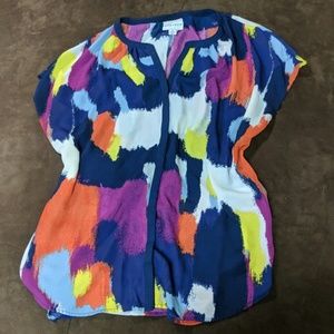 Multicolored Button Down Blouse
